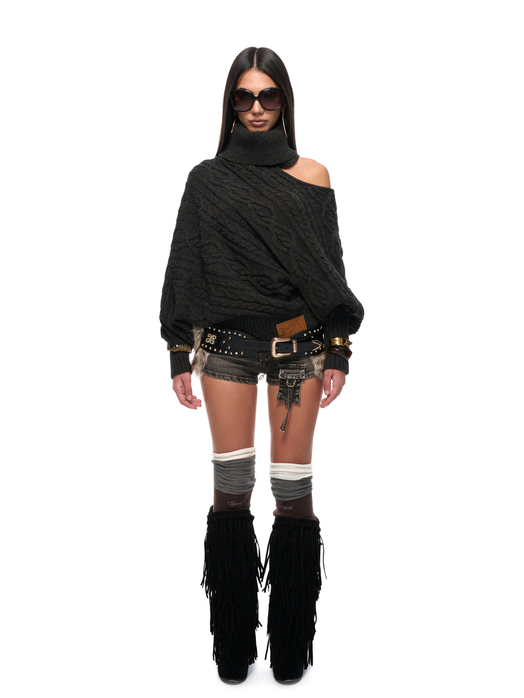 Jersey One Shoulder Sweater