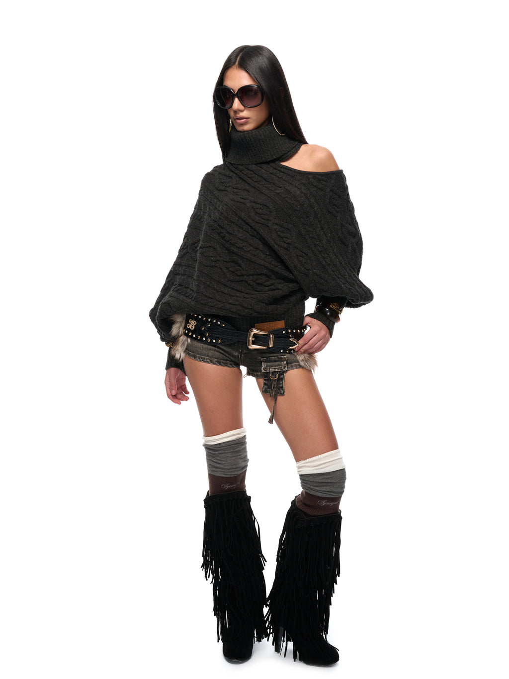 Jersey One Shoulder Sweater