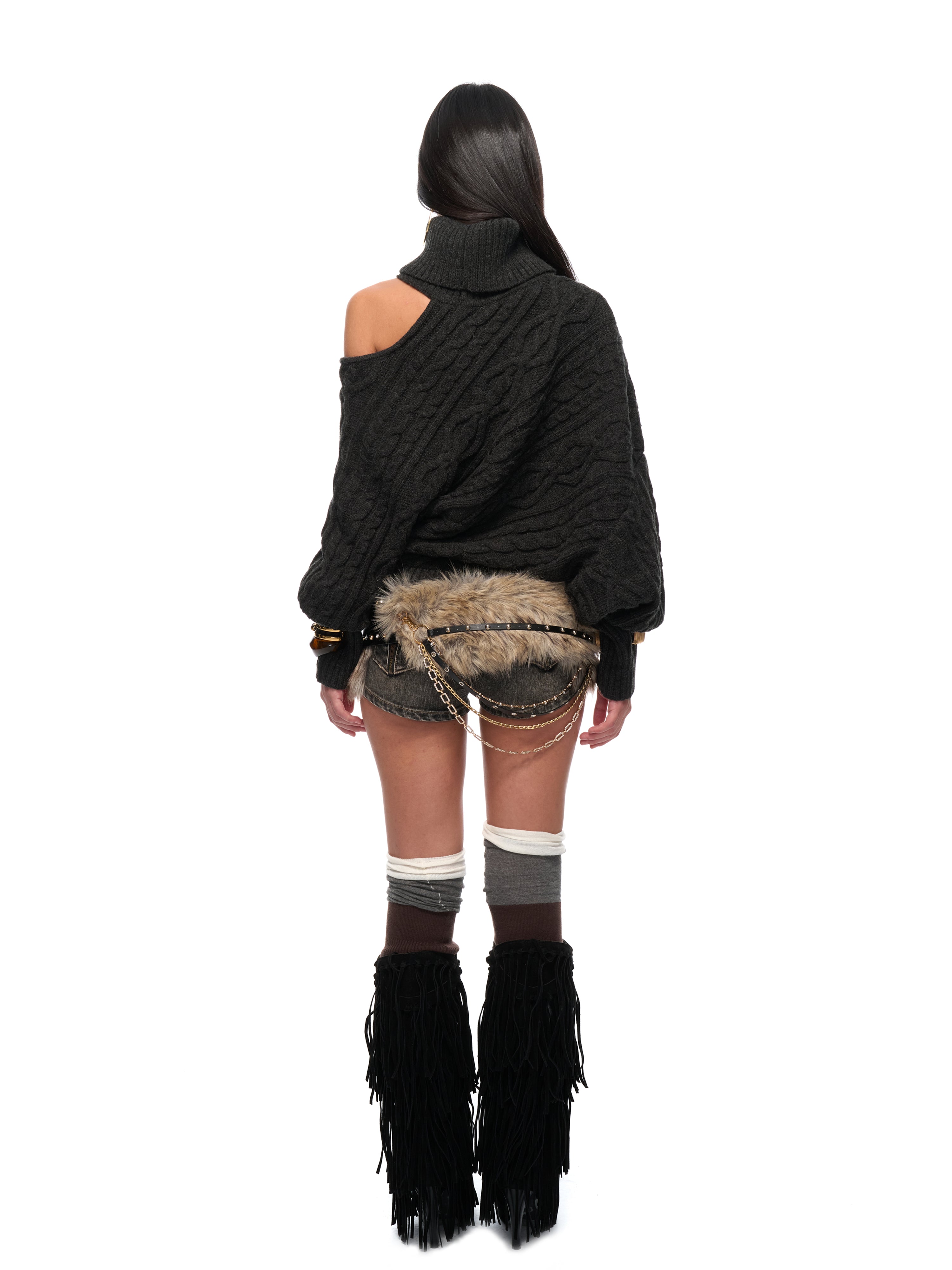 Jersey One Shoulder Sweater