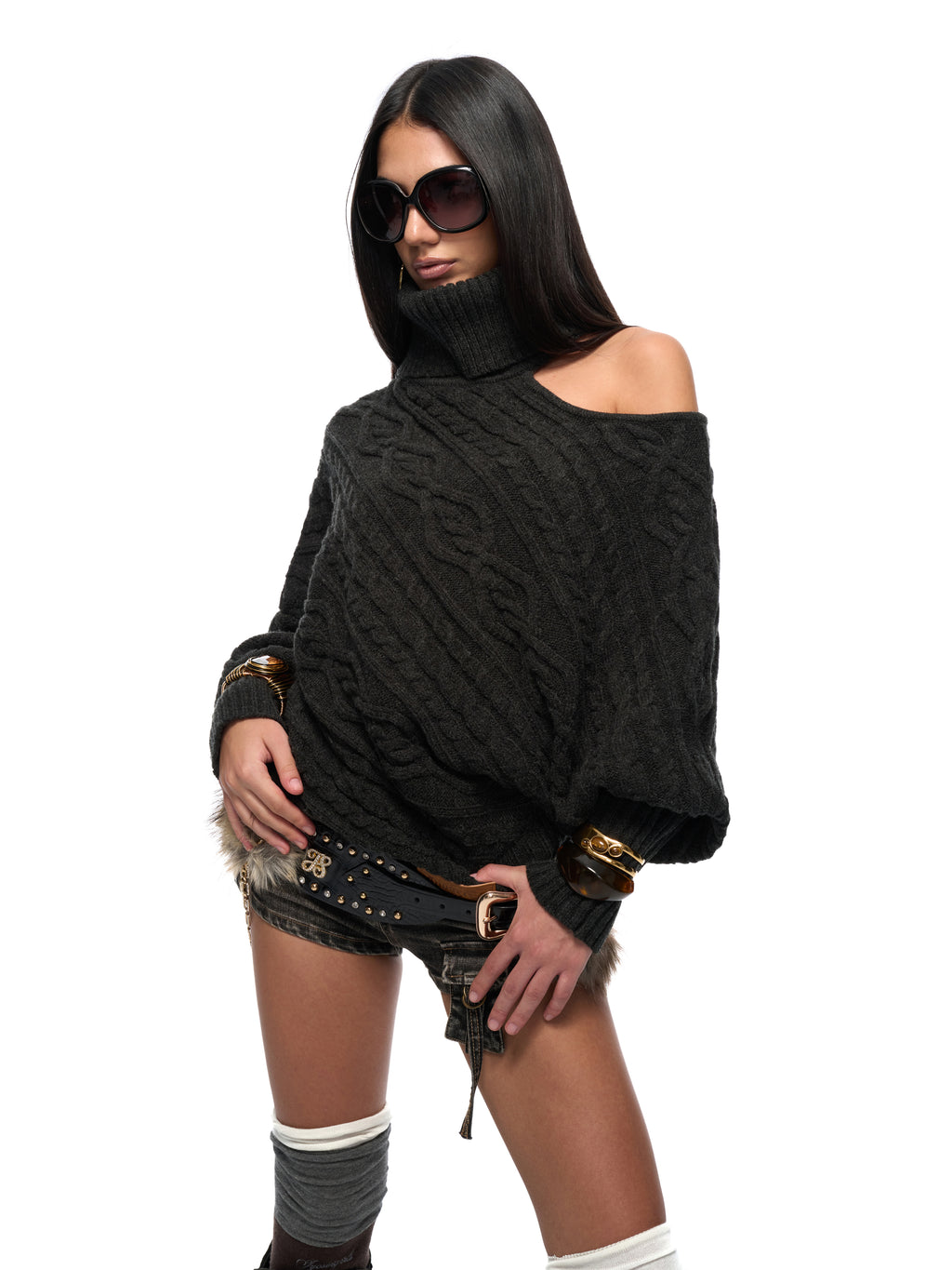 Jersey One Shoulder Sweater