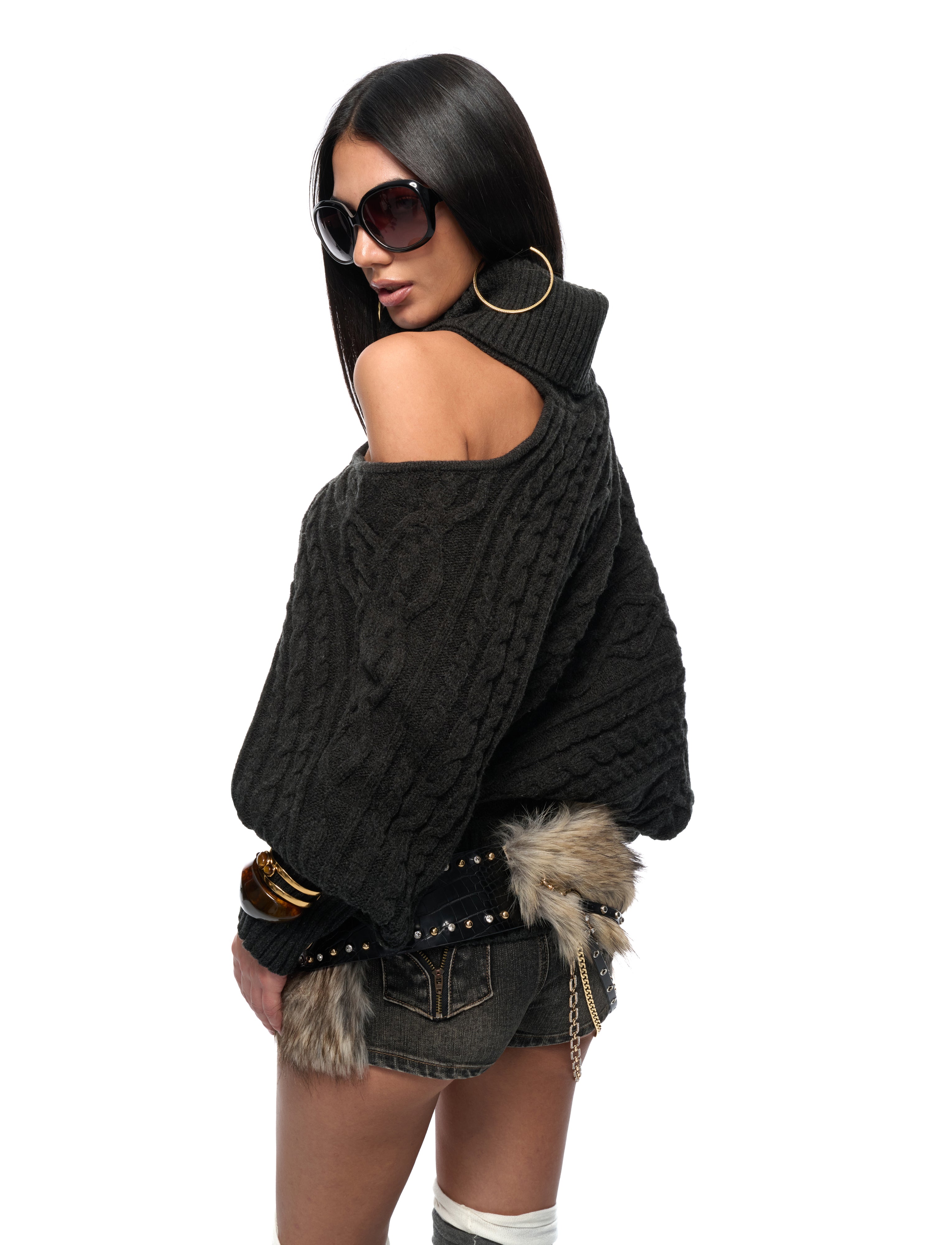 Jersey One Shoulder Sweater