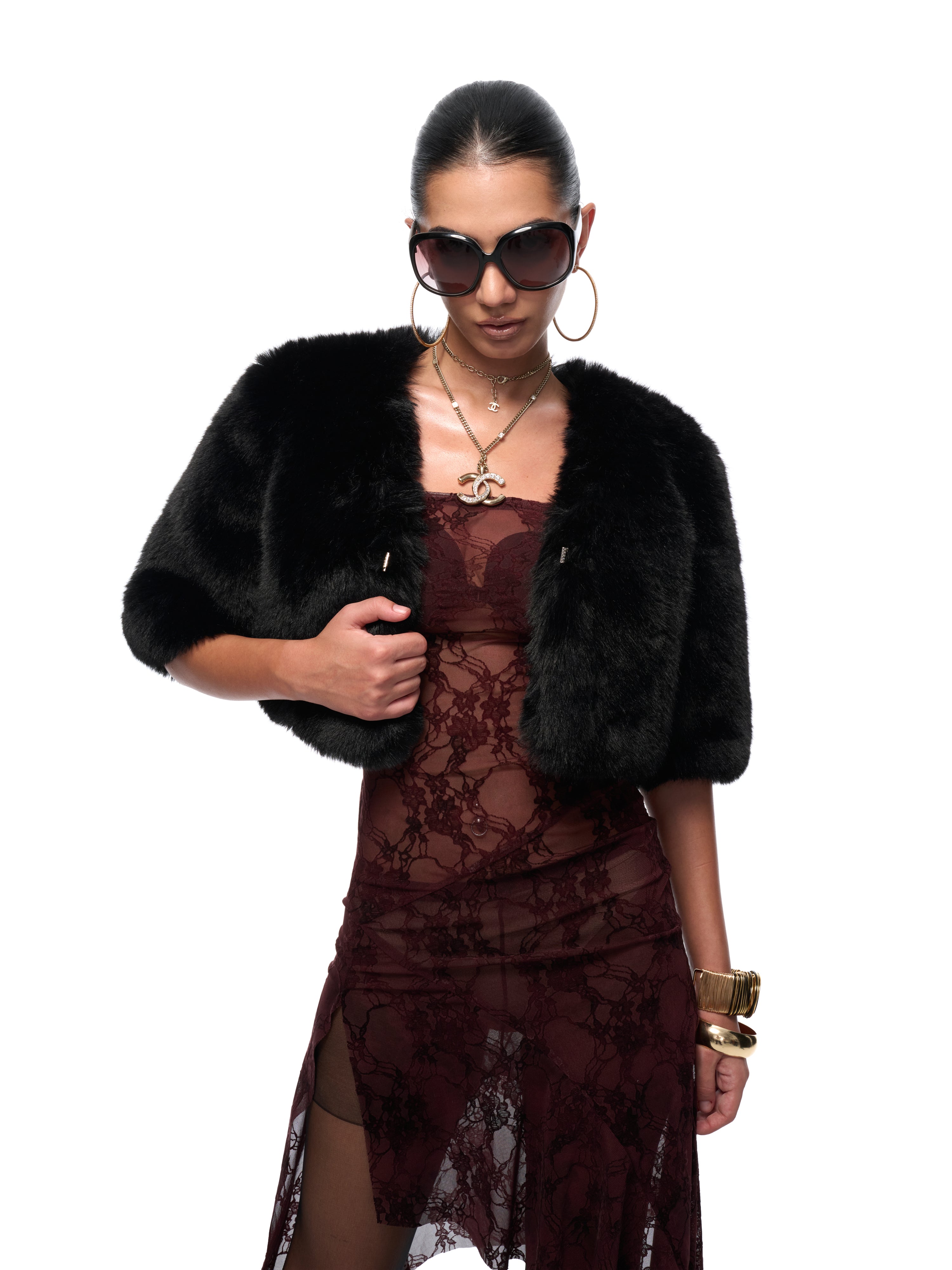 Holly Faux Fur Cape