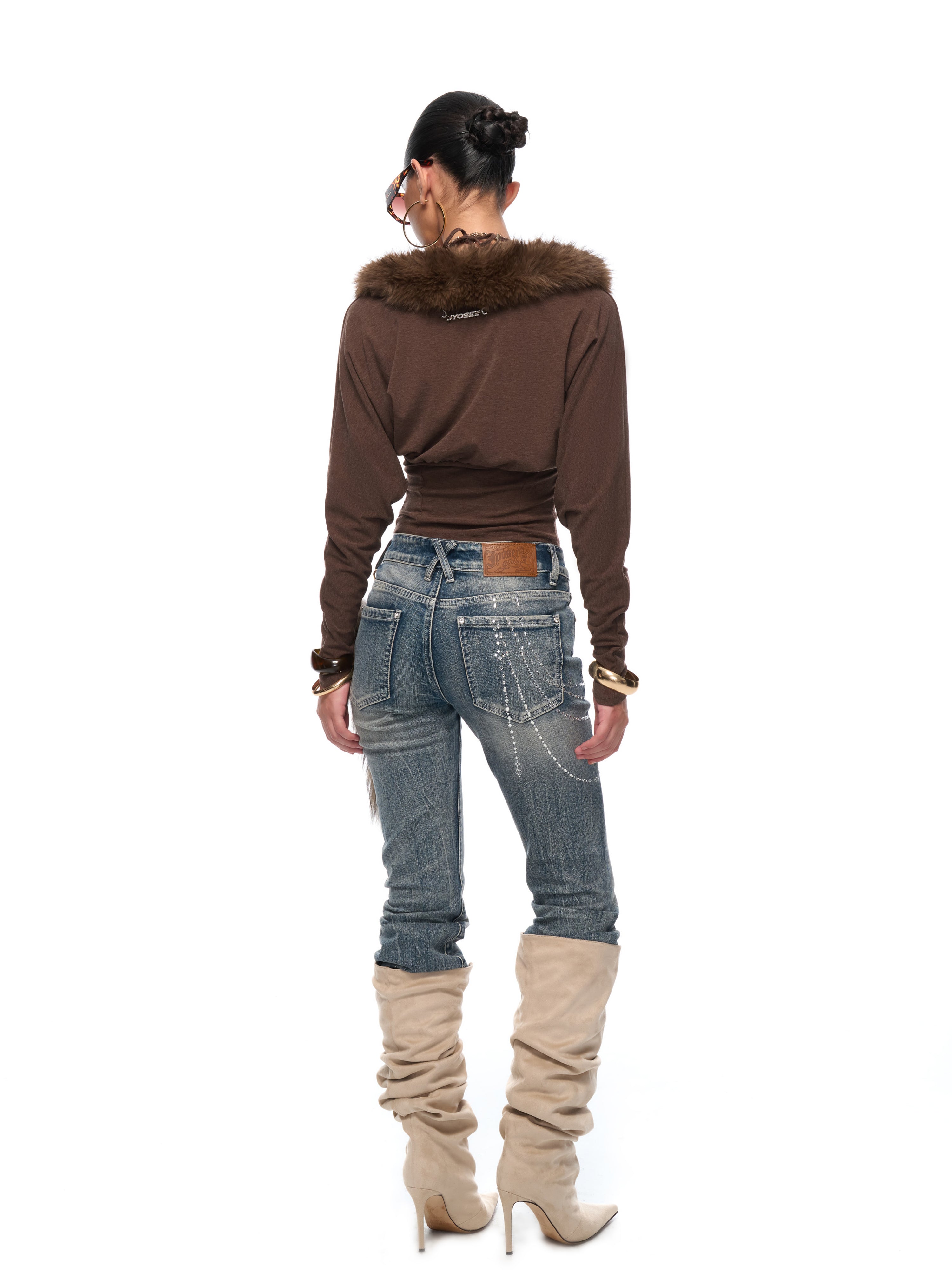 Miranda Fur Collar Top