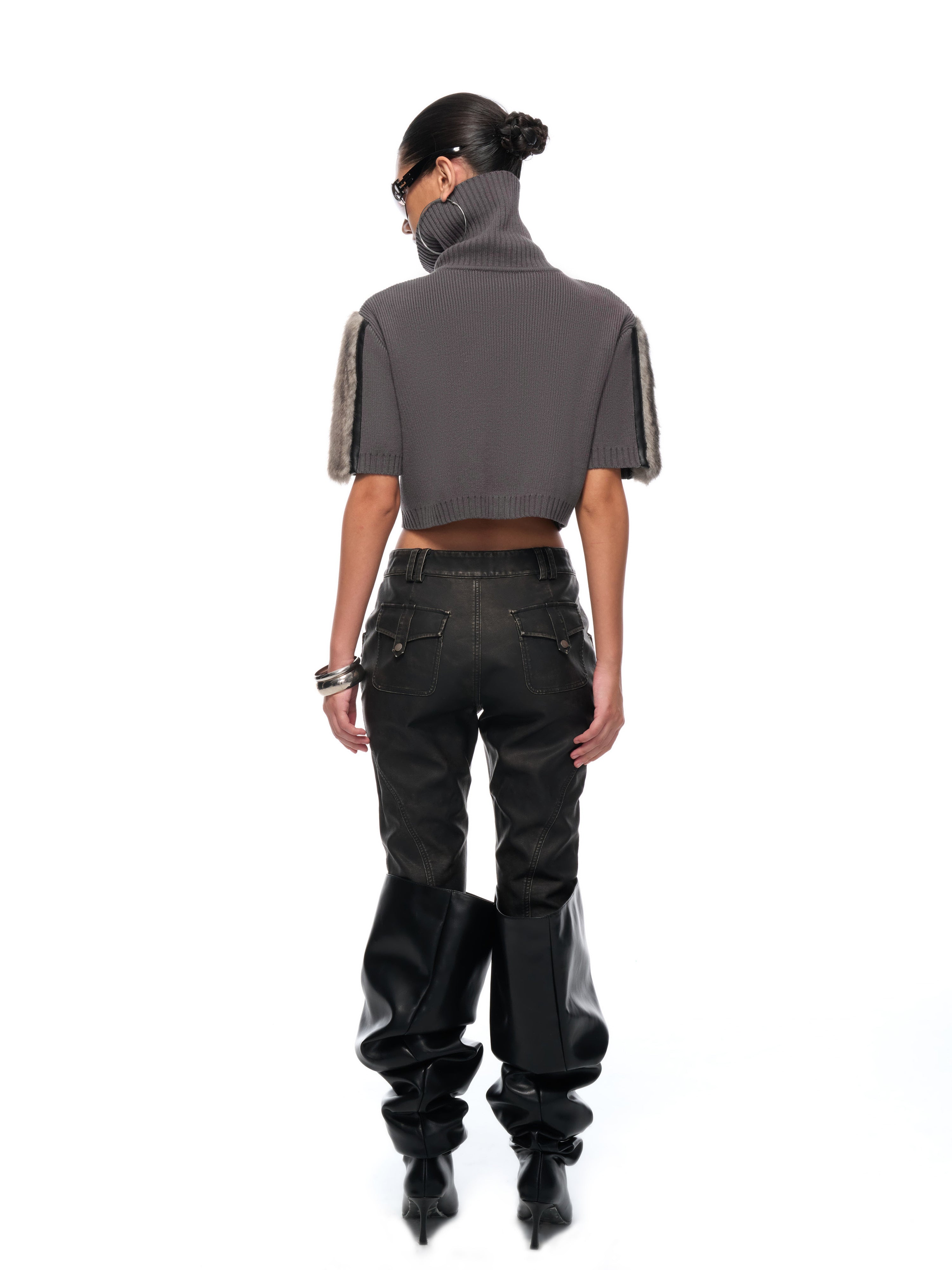 Nora Cropped Zip Knit