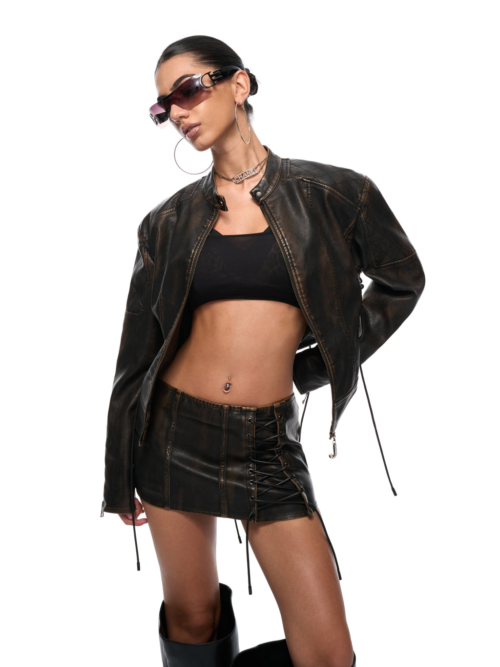 Miranda Leather Skirt
