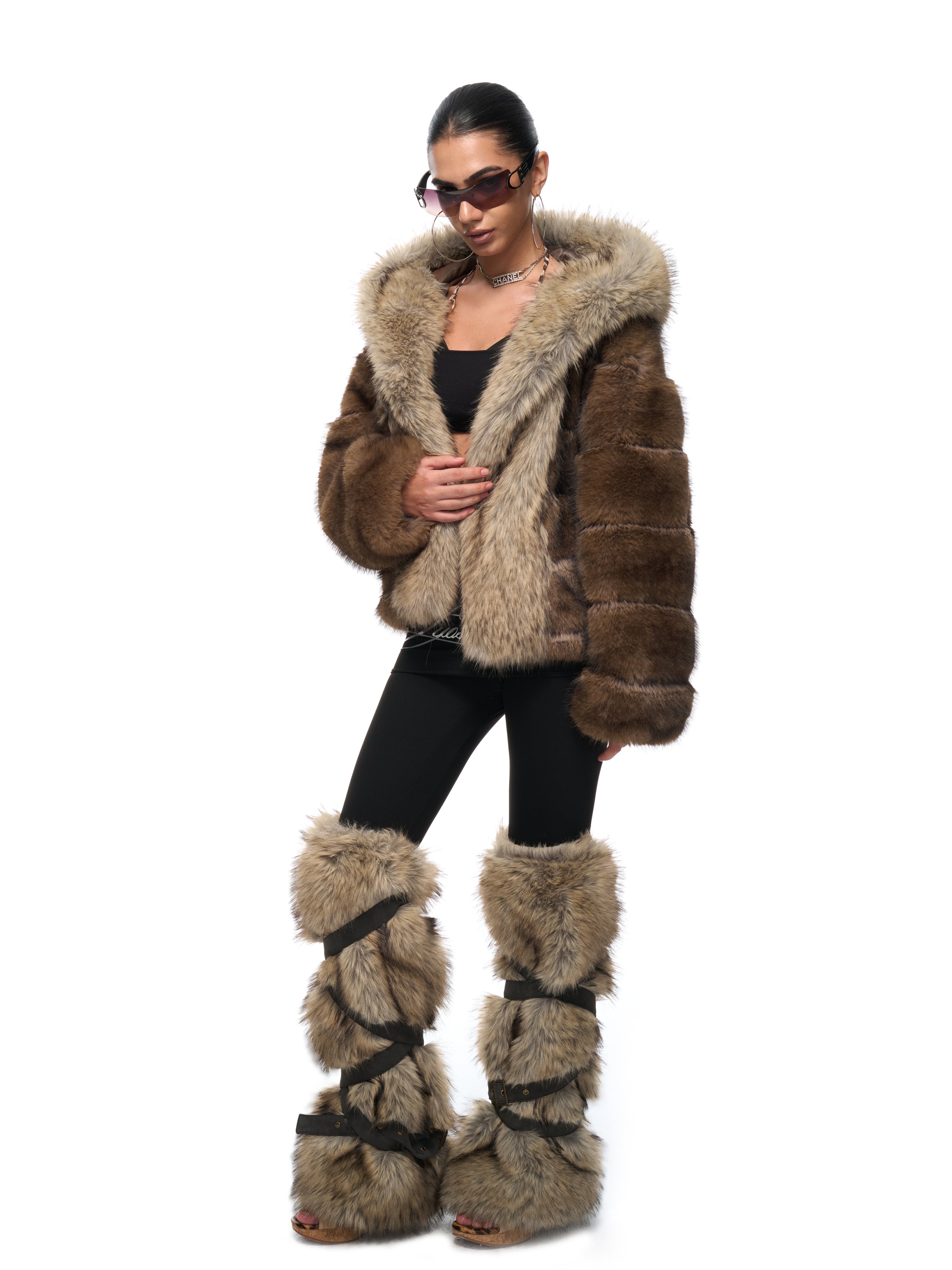 Nora Hooded Fur Coat