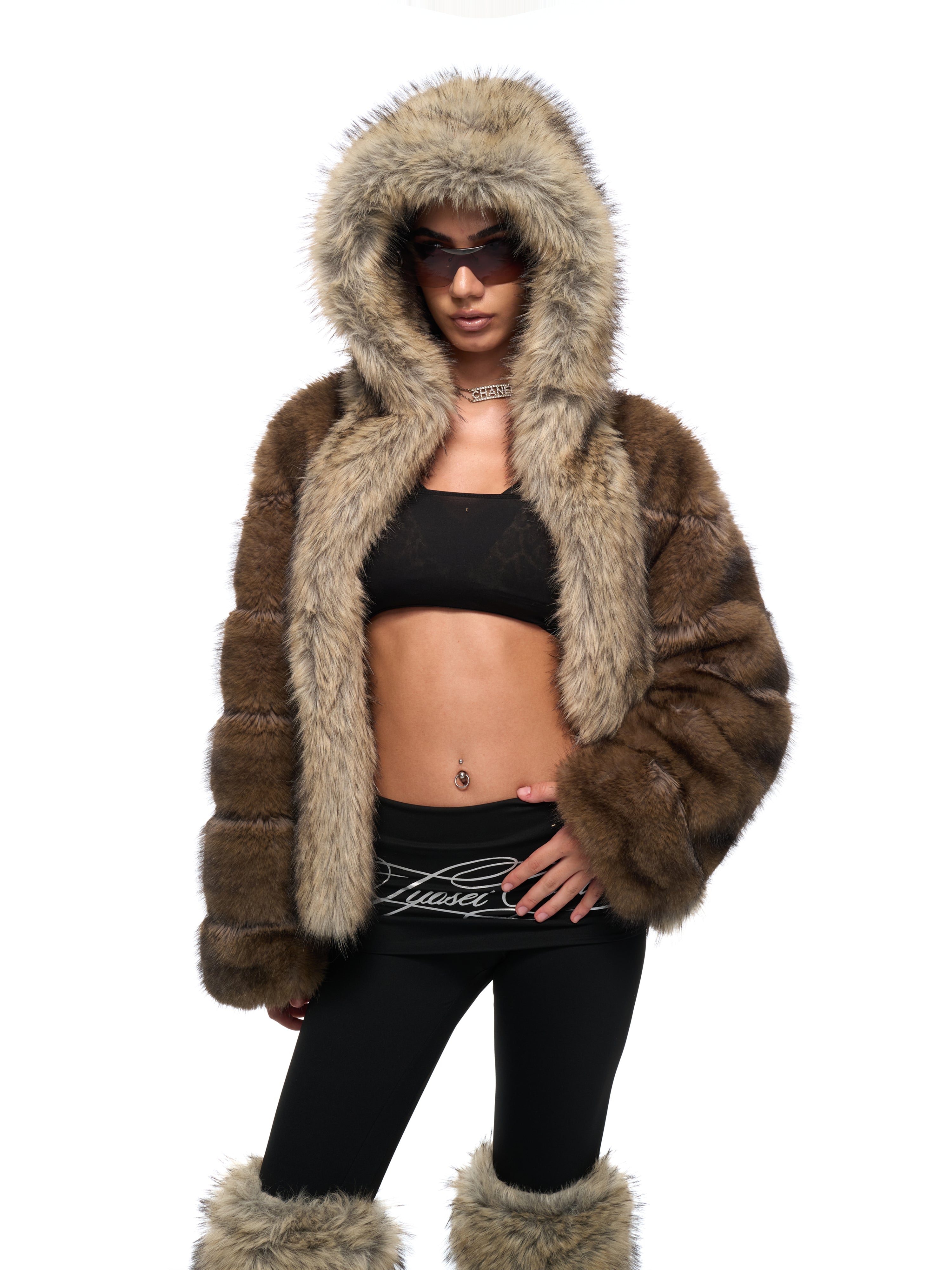 Nora Hooded Fur Coat