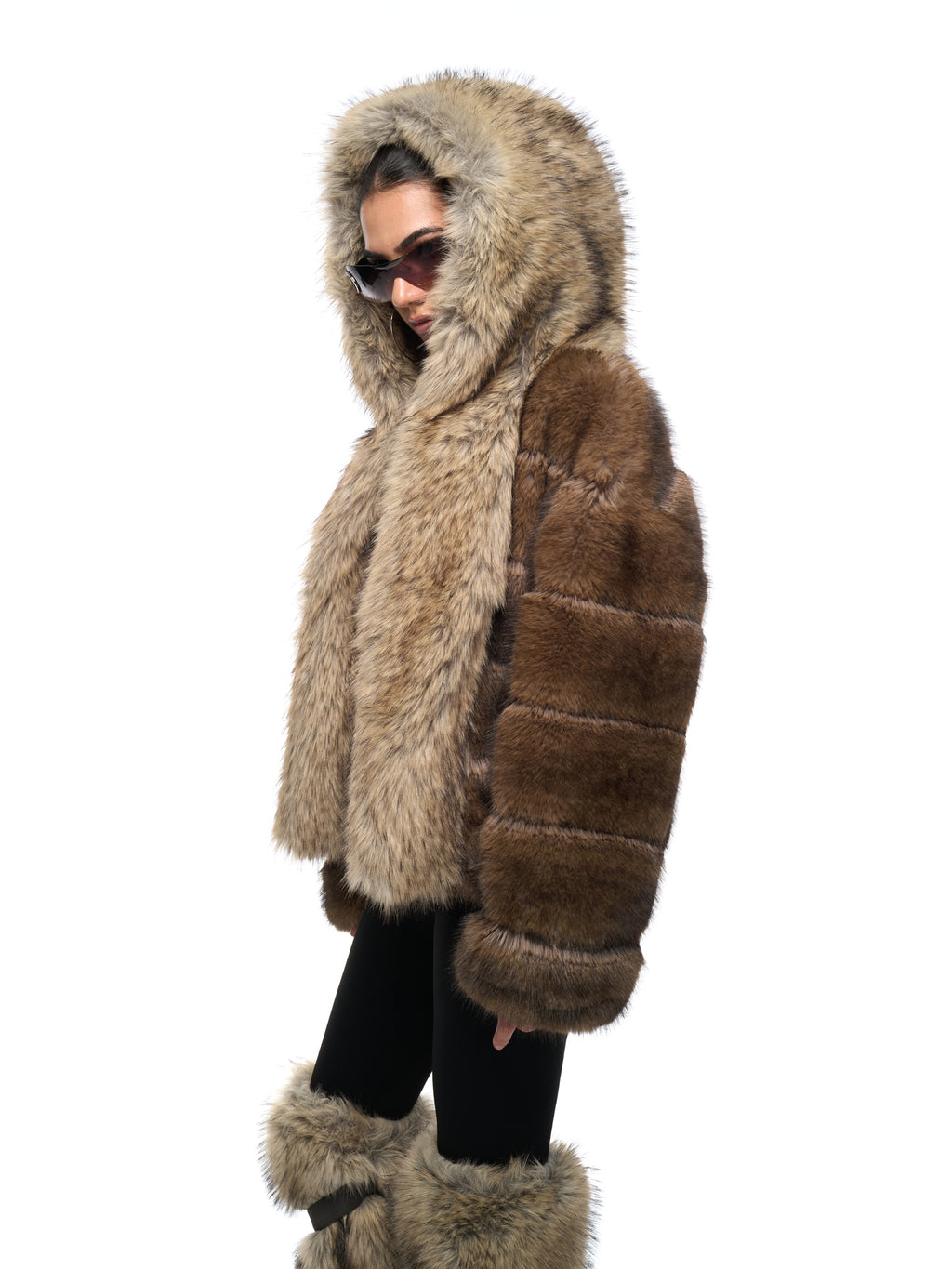 Nora Hooded Fur Coat