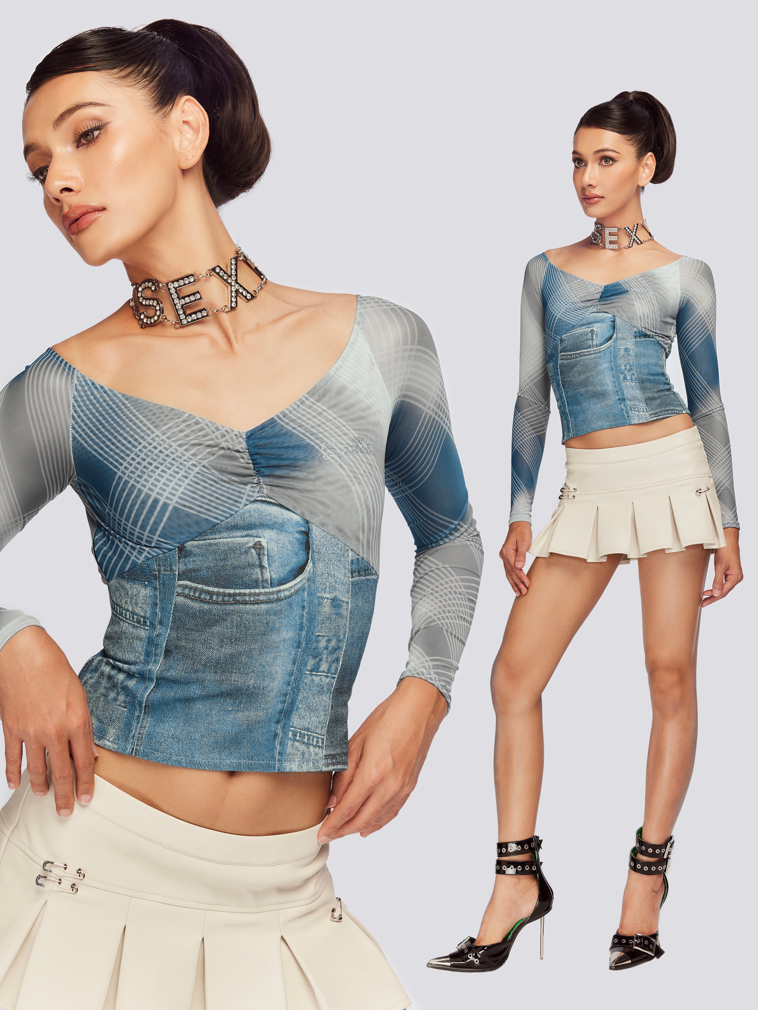 Gia Denim Top