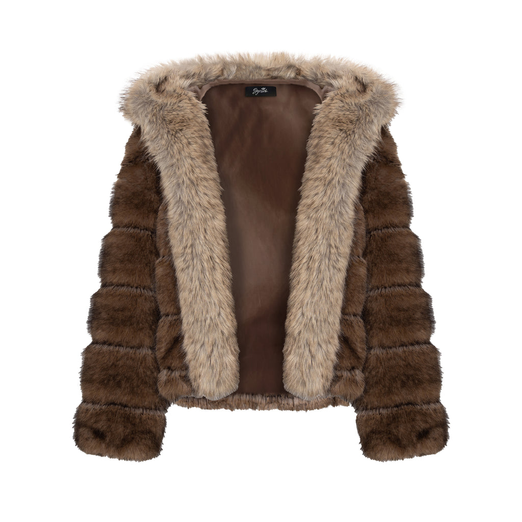 Nora Hooded Fur Coat