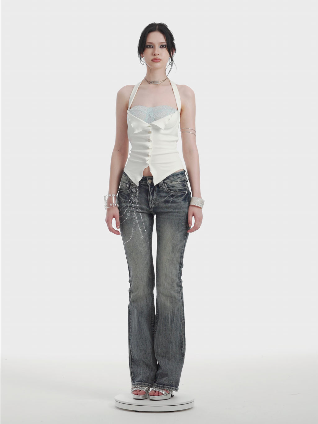 Naomi Shell Button Top