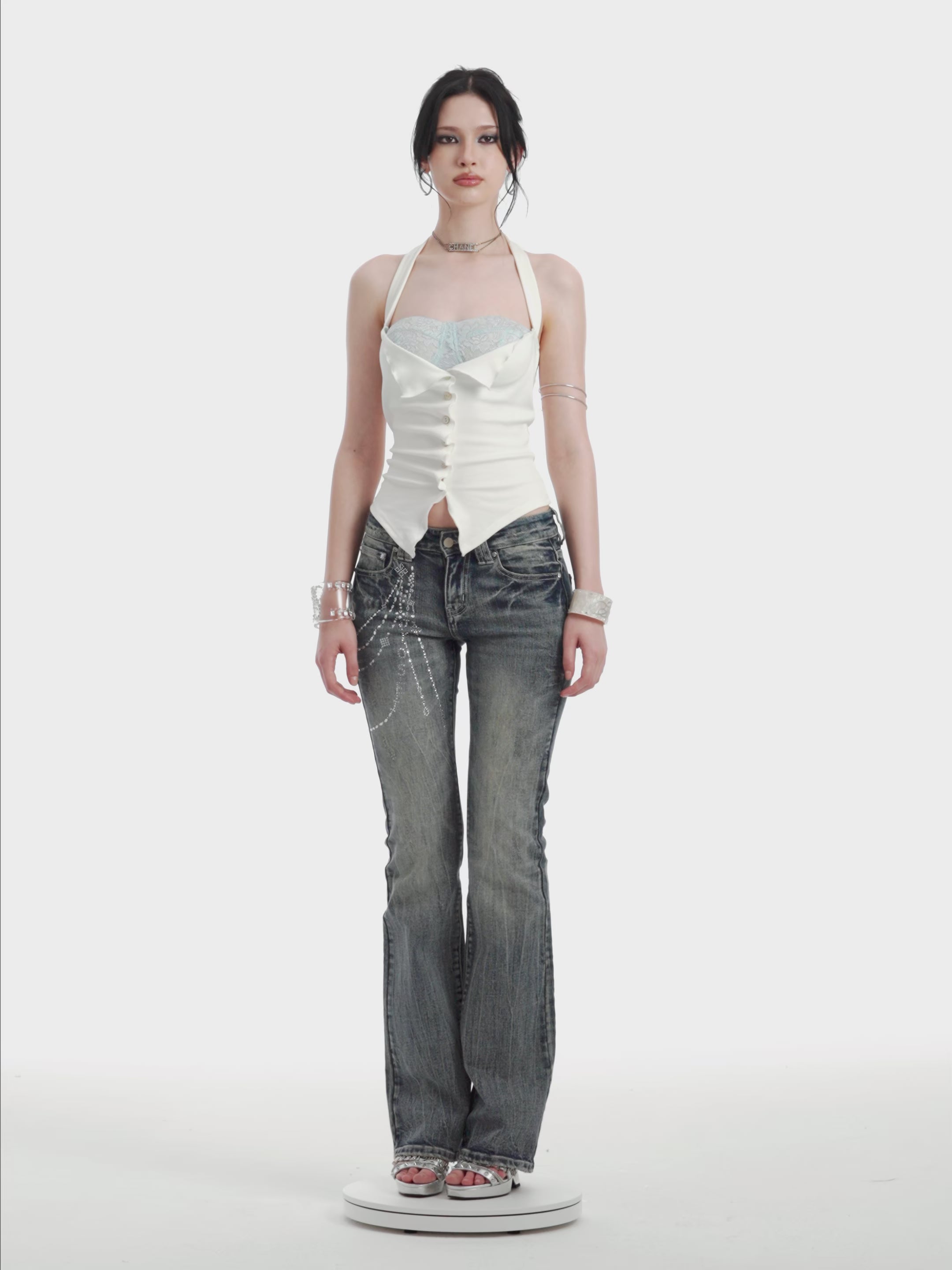 Naomi Shell Button Top