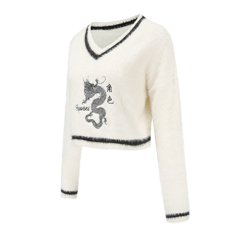 Dragon V-Neck Sweater