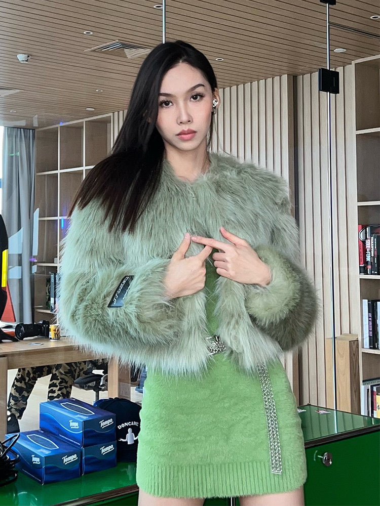 Ivy & Jessica Fluffy Faux Fur Coat