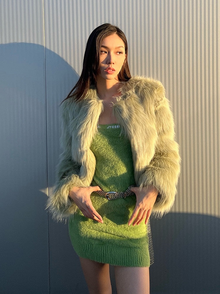 Ivy & Jessica Fluffy Faux Fur Coat