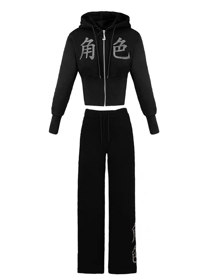 JuéSè Rhinestone Sweatpants