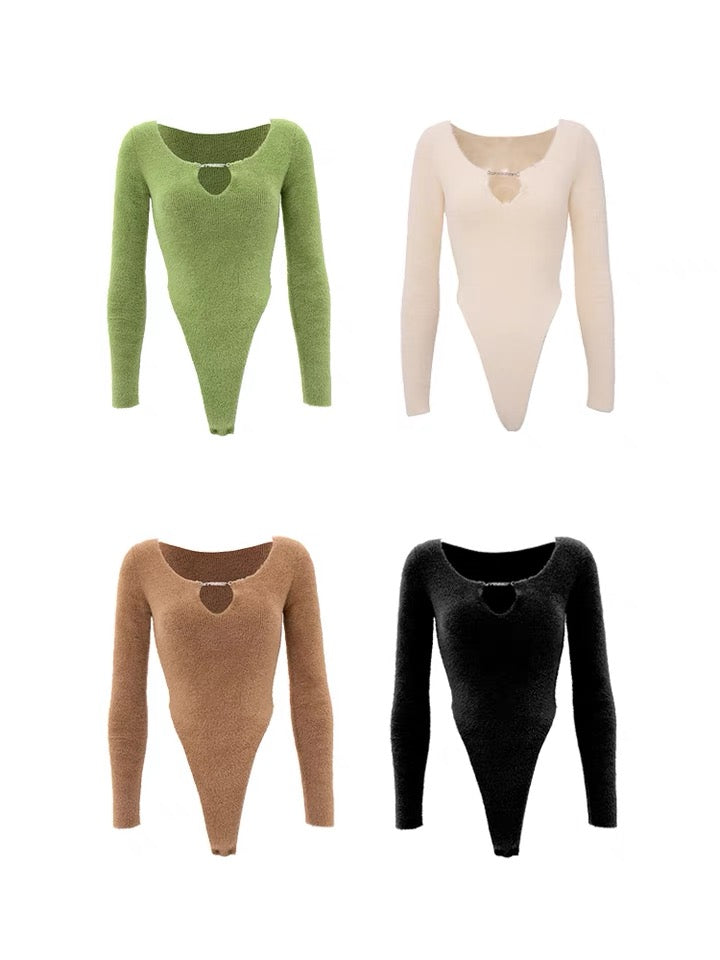 Fluffy Knit Bodysuit