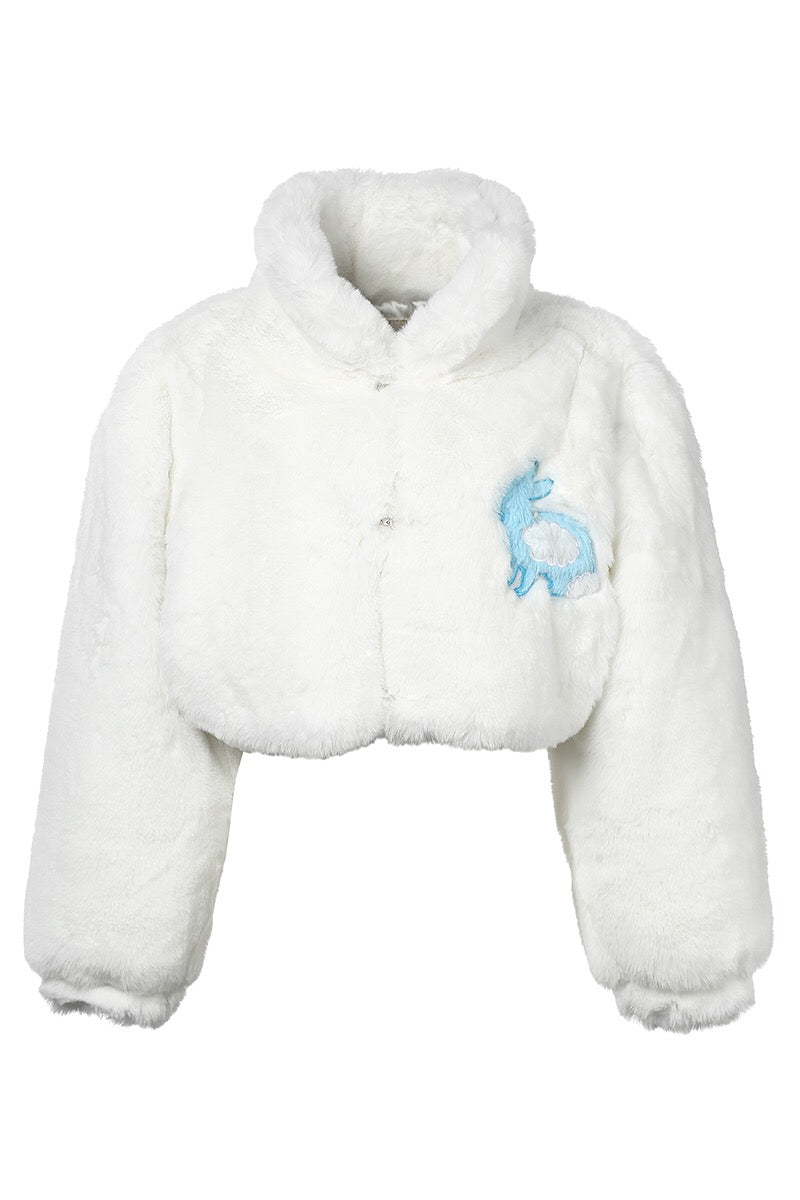 SHORT FAUX FUR COAT