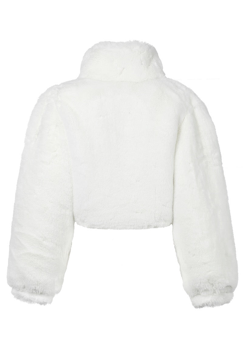 SHORT FAUX FUR COAT